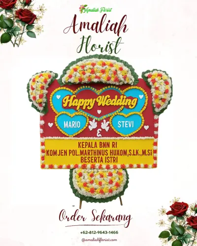 Karangan Papan Bunga Pernikahan di Cibatutiga